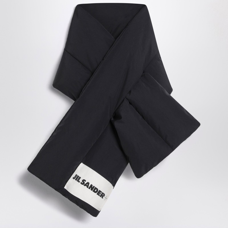 Black padded scarf with logo