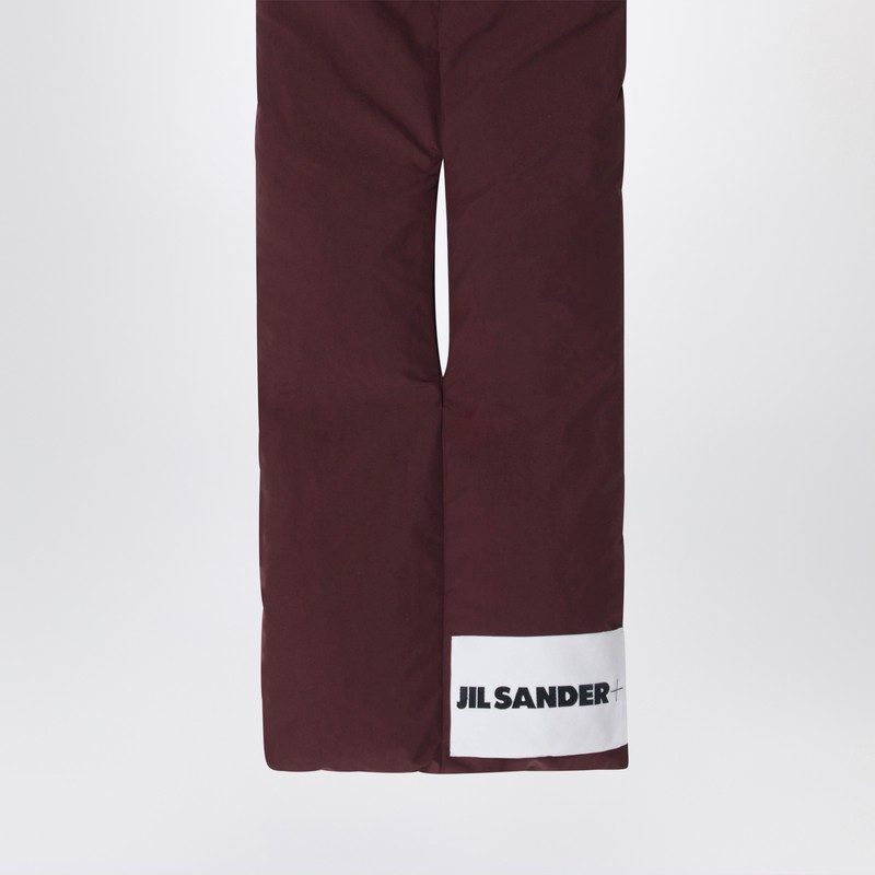 Jil Sander Plum Padded Scarf With Logo In Black
