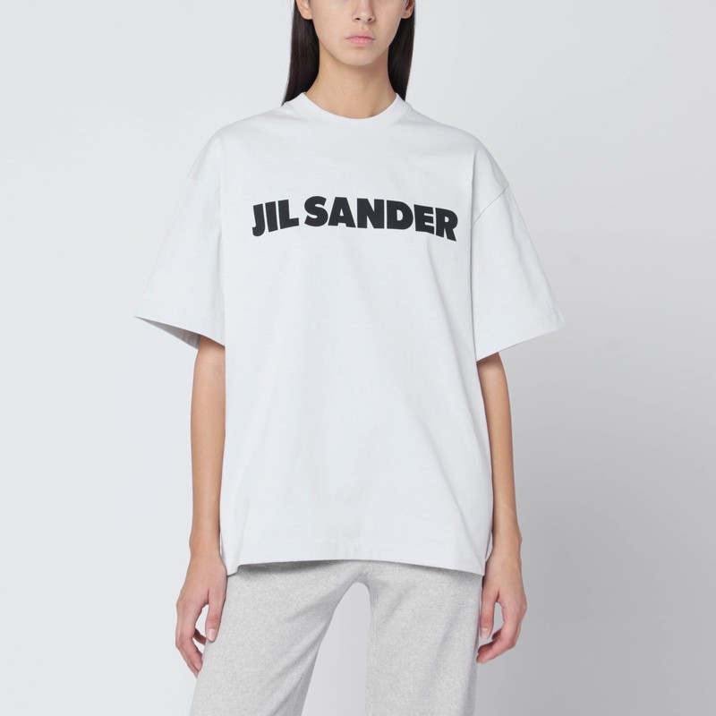 Light grey oversized T-shirt with logo print
