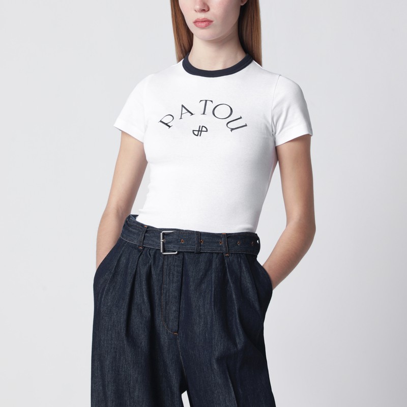 White T-shirt with embroidered logo