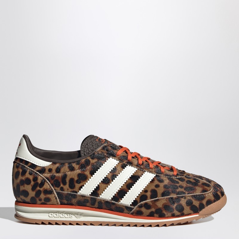 Adidas Originals Womens Adidas Sl 72 Leopard-print Suede And Mesh Low-top Trainers In Black
