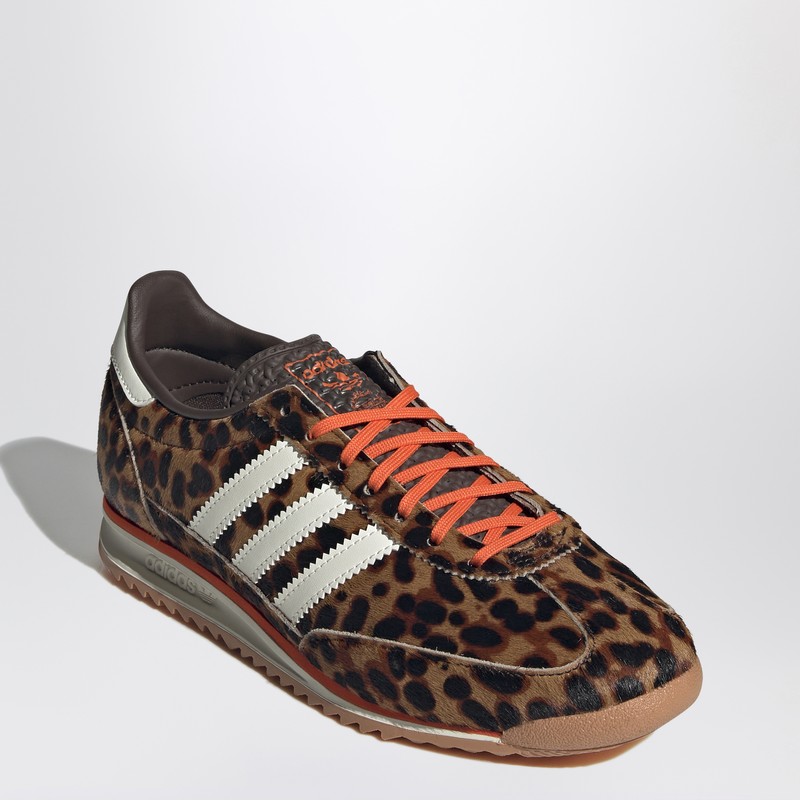 Adidas Originals Womens Adidas Sl 72 Leopard-print Suede And Mesh Low-top Trainers In Black