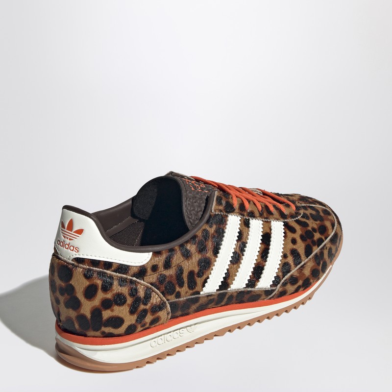 Adidas Originals Womens Adidas Sl 72 Leopard-print Suede And Mesh Low-top Trainers In Black