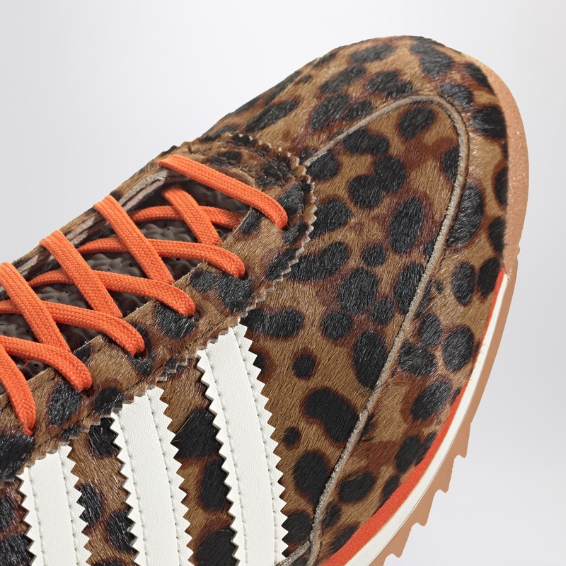 Adidas Originals Womens Adidas Sl 72 Leopard-print Suede And Mesh Low-top Trainers In Black