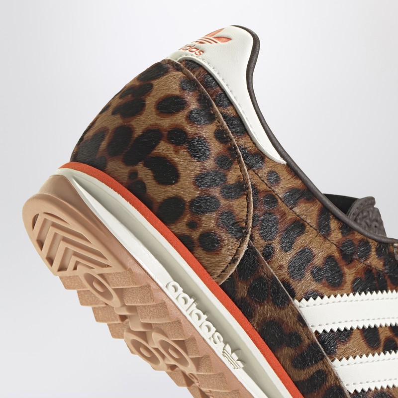 Adidas Originals Womens Adidas Sl 72 Leopard-print Suede And Mesh Low-top Trainers In Black