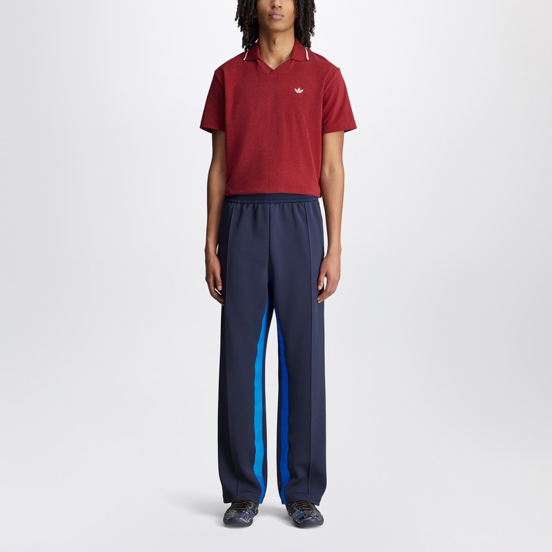 Adidas Originals Adidas X Wales Bonner Navy Blue Activewear Pants With Elasticized Waistband In Blue