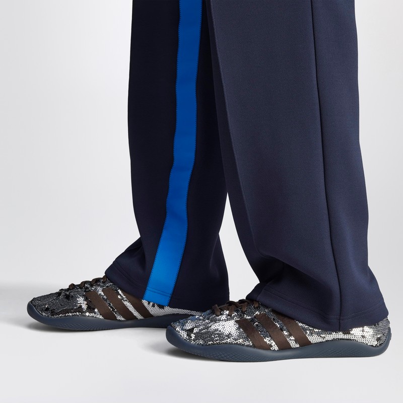 Adidas Originals Adidas X Wales Bonner Navy Blue Activewear Pants With Elasticized Waistband In Blue