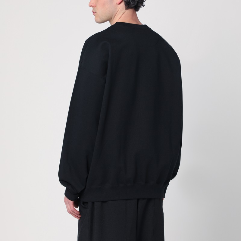 Y-3 Adidas Y 3 Black Crewneck Sweatshirt With Logo In Black
