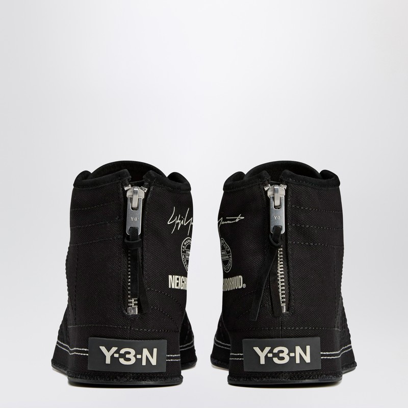 Adidas Y-3 X Neighborhood Black Canvas Sneakers In Black