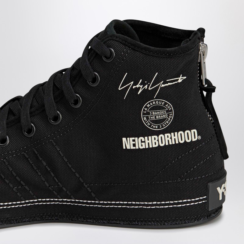 Adidas Y-3 X Neighborhood Black Canvas Sneakers In Black