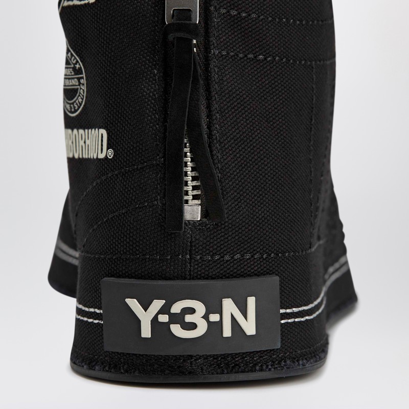 Adidas Y-3 X Neighborhood Black Canvas Sneakers In Black