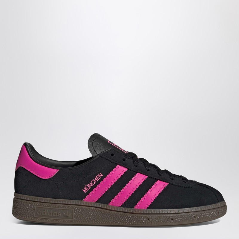 Adidas Originals Sneaker München In Black/fuchsia Suede In Multi