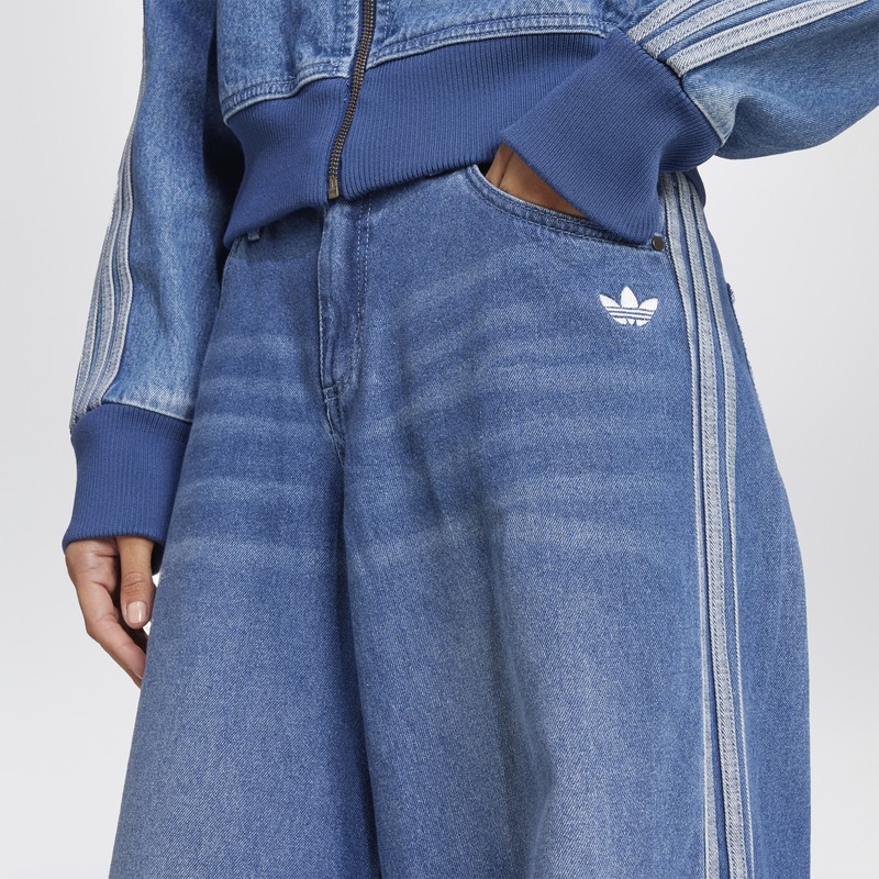 Adidas Originals Firebird Mid Blue Jeans In Blue