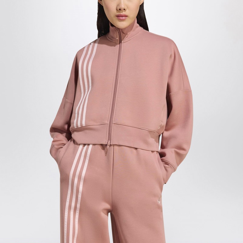 Adidas Originals Off Placed 3-stripes Zip Sweatshirt Pink