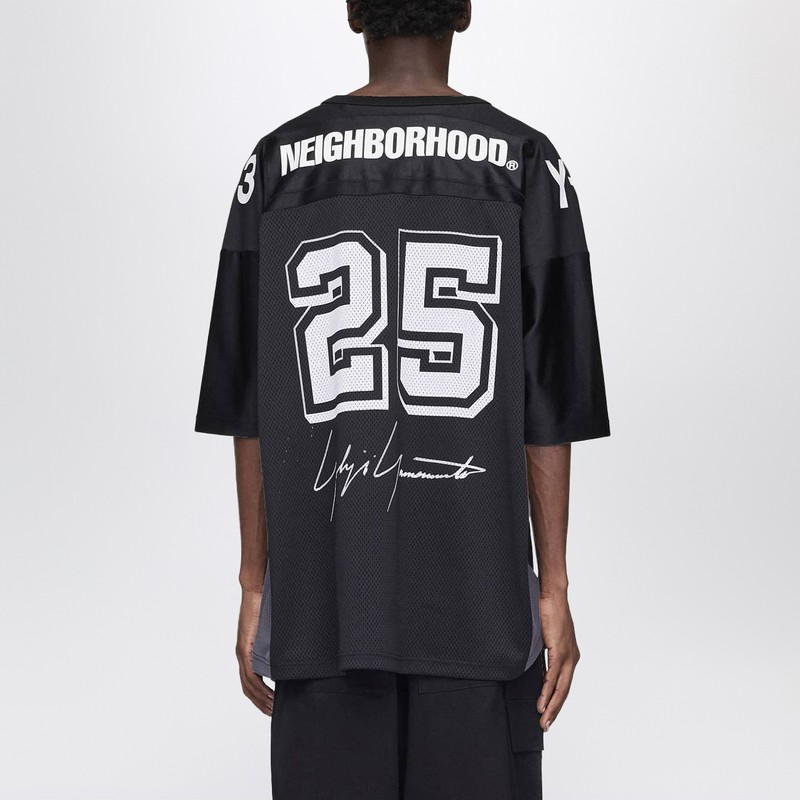 Adidas Y-3 X Neighborhood Black/white Oversized Sports T-shirt In Black