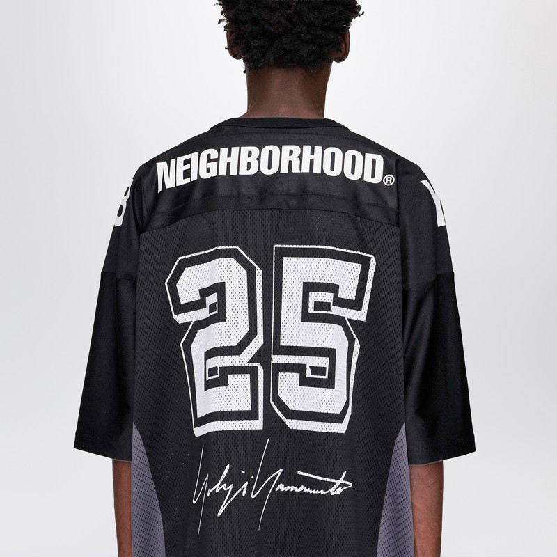 Adidas Y-3 X Neighborhood Black/white Oversized Sports T-shirt In Black