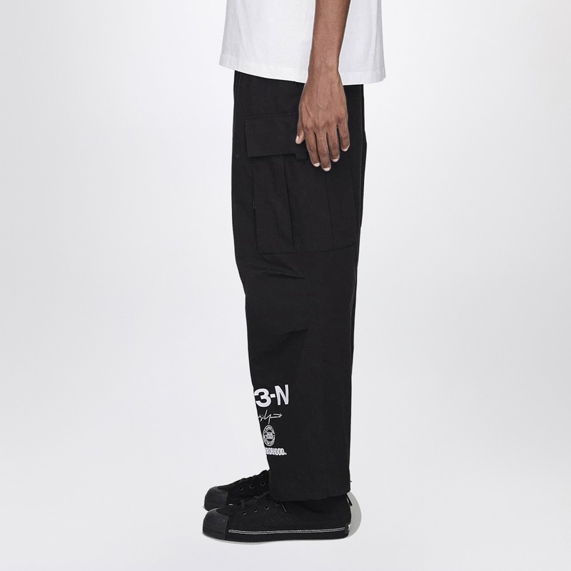 Adidas Y-3 X Neighborhood Black Cotton-blend Trousers In Black