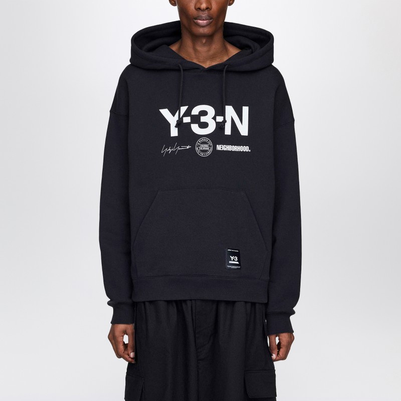 Adidas Y-3 X Neighborhood Black Cotton Hoodie In Black