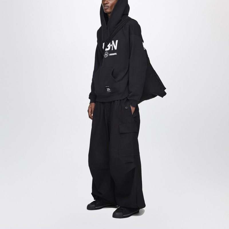 Adidas Y-3 X Neighborhood Black Cotton Hoodie In Black