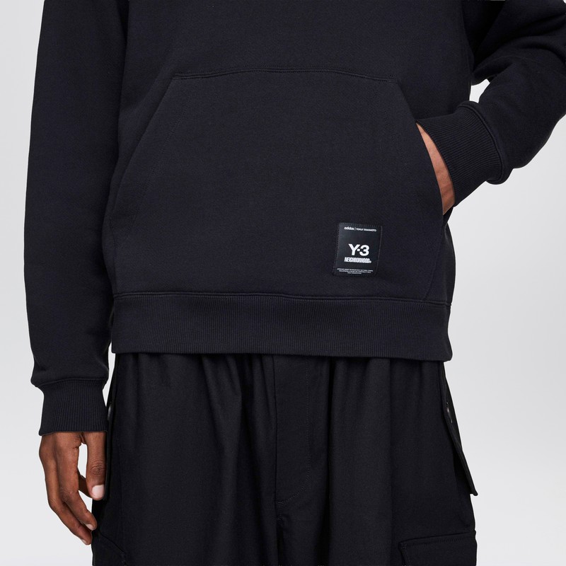 Adidas Y-3 X Neighborhood Black Cotton Hoodie In Black