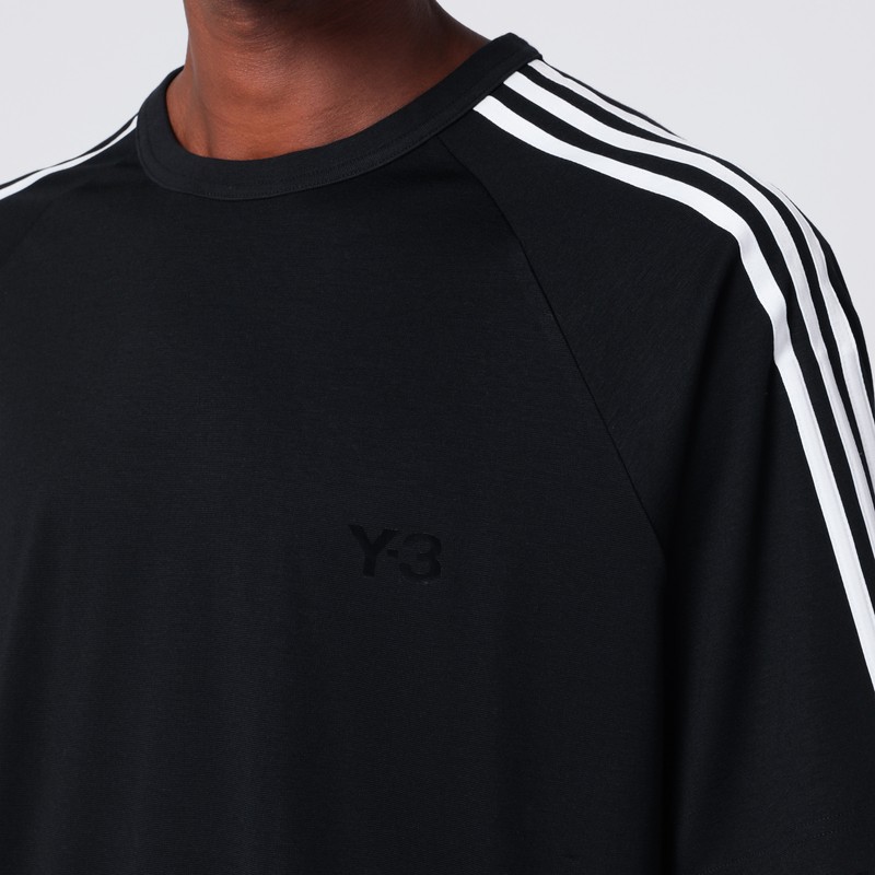 Y-3 Adidas Y 3 Black T Shirt In Wool And Nylon Blend In Black