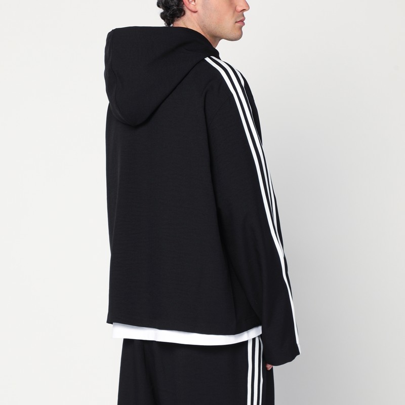 Y-3 Adidas  3-stripes Black Zip/cardigan In Black