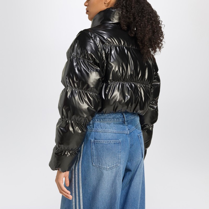 Adidas Originals Shiny Finish Cropped Puffer Jacket In Black