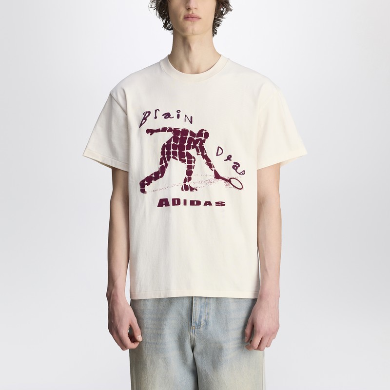 Ivory cotton T-shirt with logo