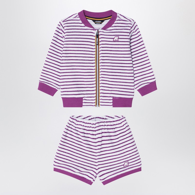 Sponge outfit white/purple striped