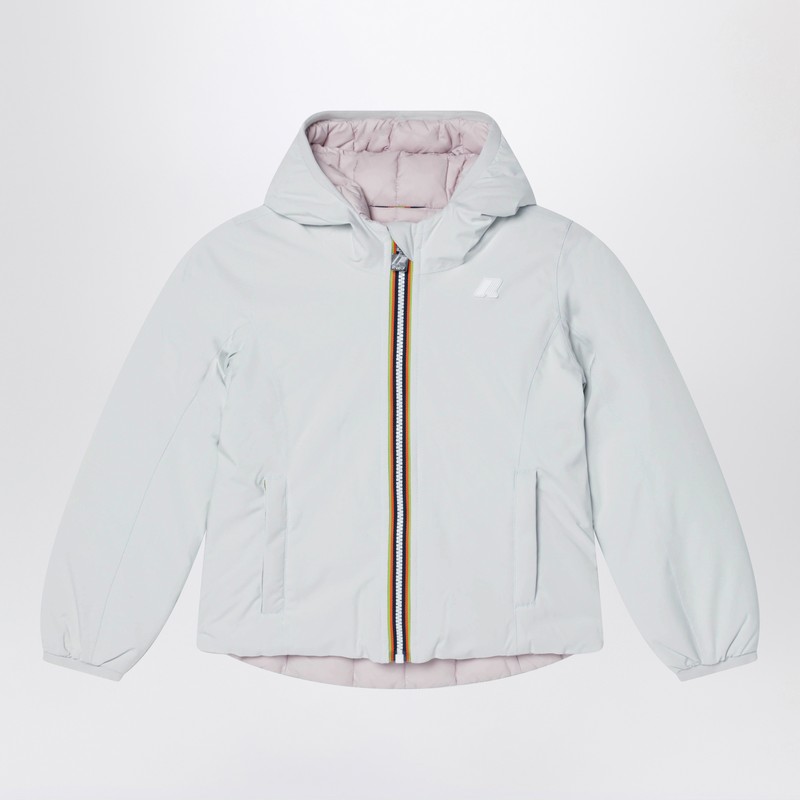 K-way Kids' Reversible Lily Thermo Jacket In Gardenia White/pink