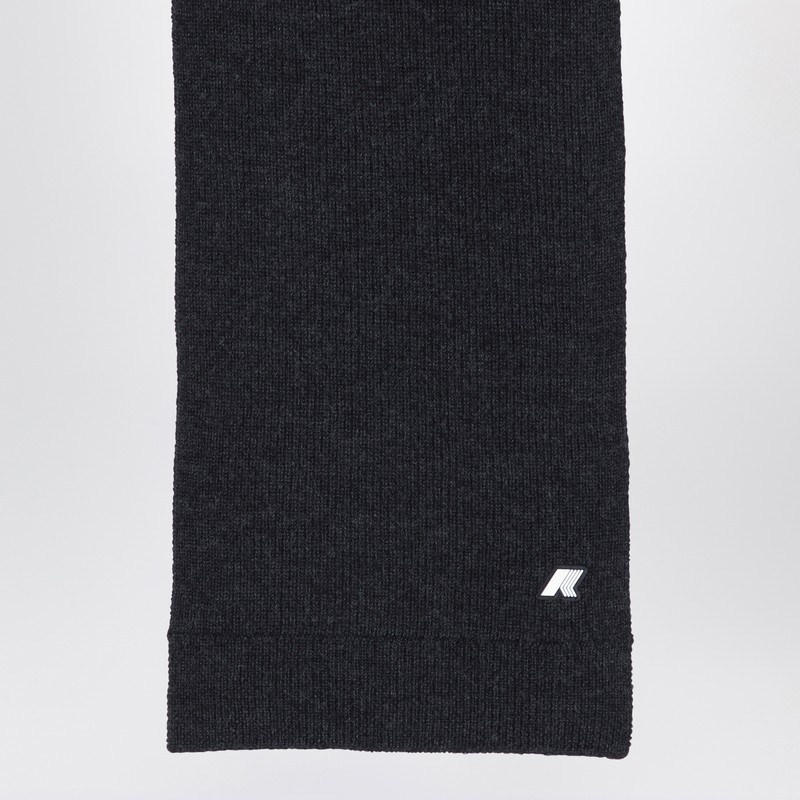 K-way Etienne Black Wool Scarf In Black