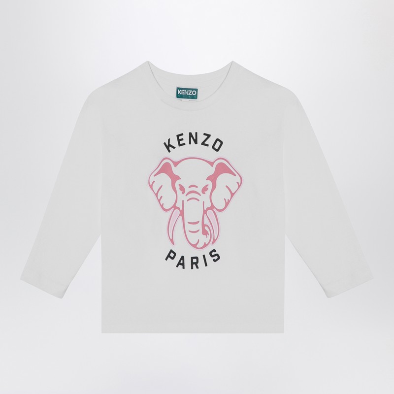 Kenzo White Cotton T-shirt With Logo In White