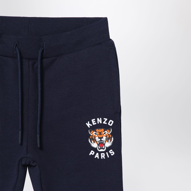 Kenzo Two-piece Navy Blue Tracksuit With Logo In Blue