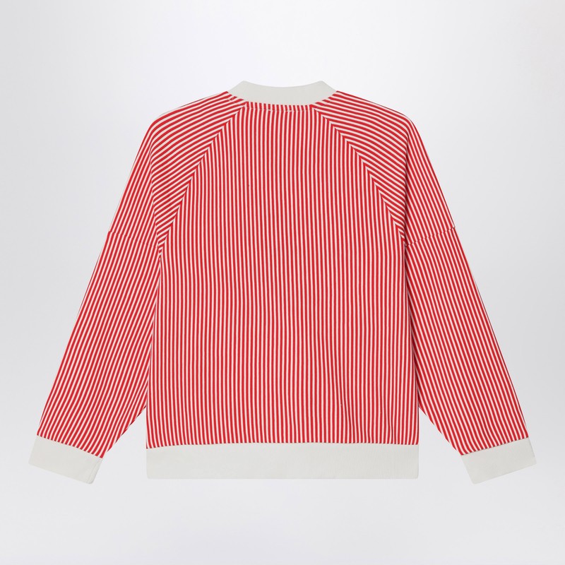 Kenzo Red/white Striped Sweatshirt In Cotton In Red