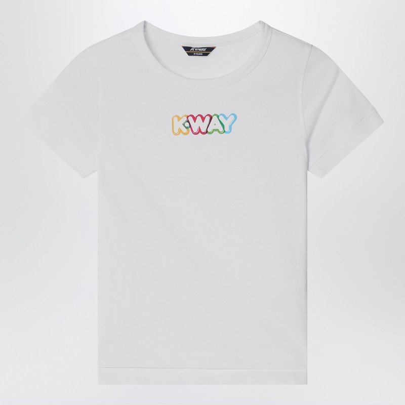 K-way White Emel T-shirt With Logo In White