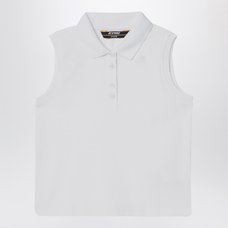 White sleeveless cotton polo