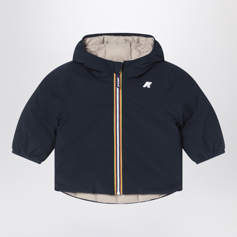 K-way Reversible Jack Thermo Jacket In Blue/beige