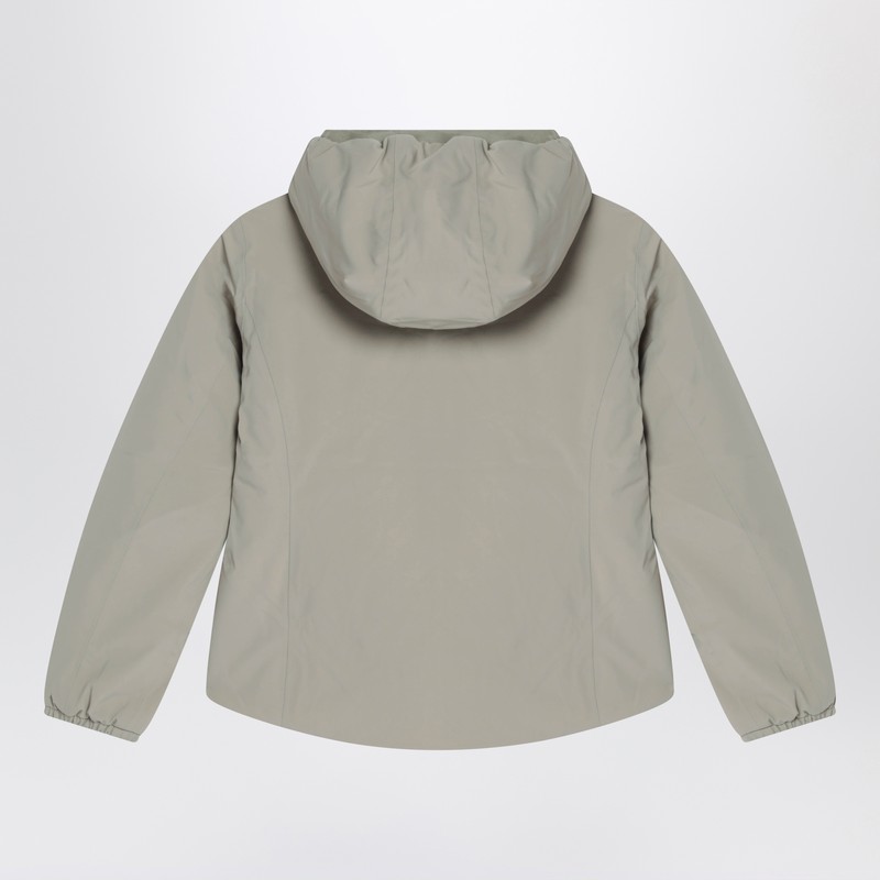 K-way Reversible Lily Warm Jacket In Green/gardenia White In Sand