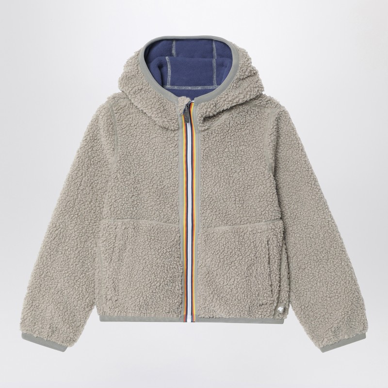 Reversible Jack fleece sweatshirt in green/cobalt blue