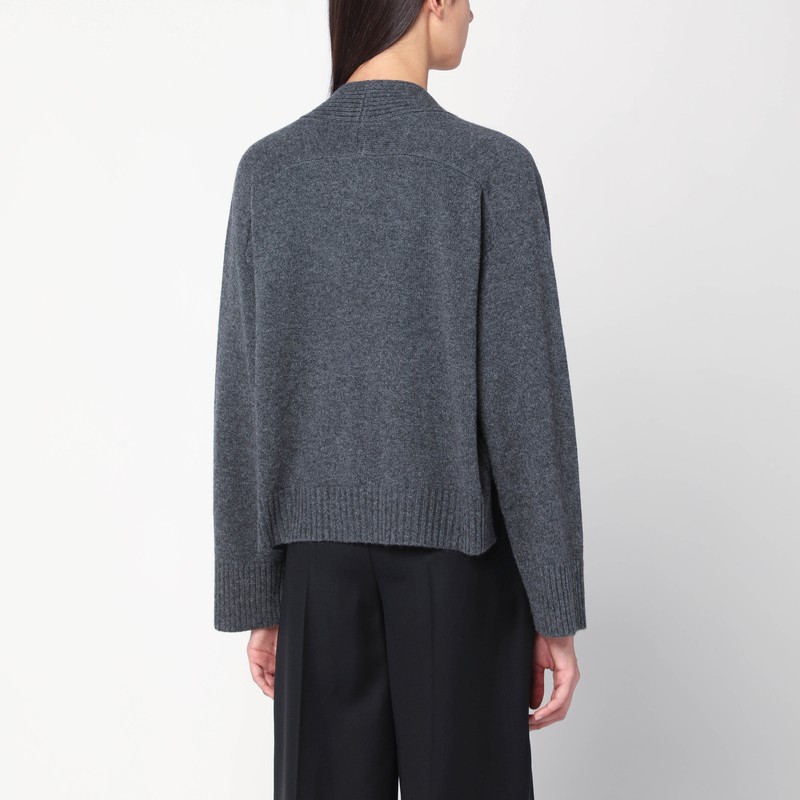 Loulou De Saison Kaia Lds Anthracite Grey Cashmere Cardigan In Gray