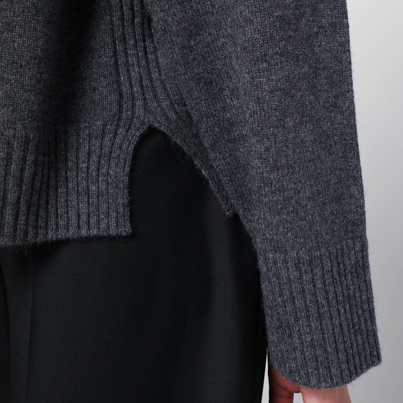 Loulou De Saison Kaia Lds Anthracite Grey Cashmere Cardigan In Gray