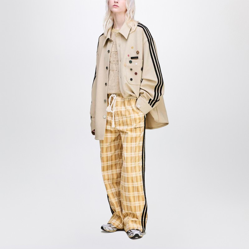 Adidas Statement Checked Pants Song For The Mute Adi006 In Sand