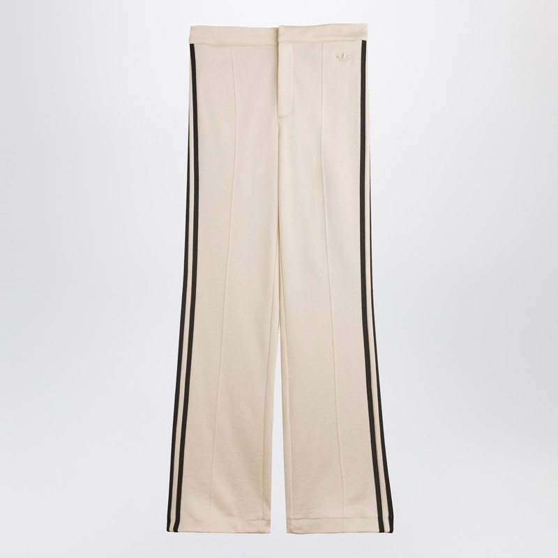 Cream cotton blend jogging trousers