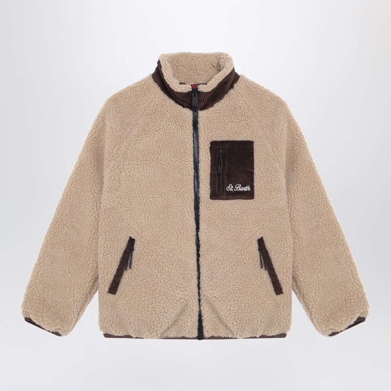 Beige sherpa jacket with Snoopy