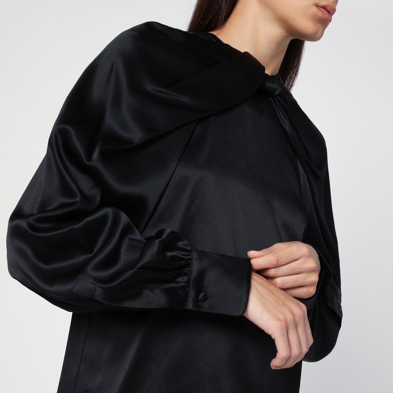 Max Mara Key Satin Blouse In Black