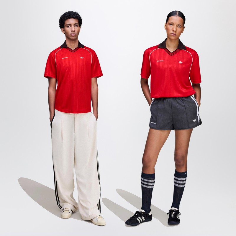 Adidas Originals Adidas By Wales Bonner Scarlet Red Jacquard Football T-shirt In Red