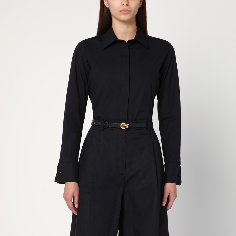 Black cotton shirt with logo