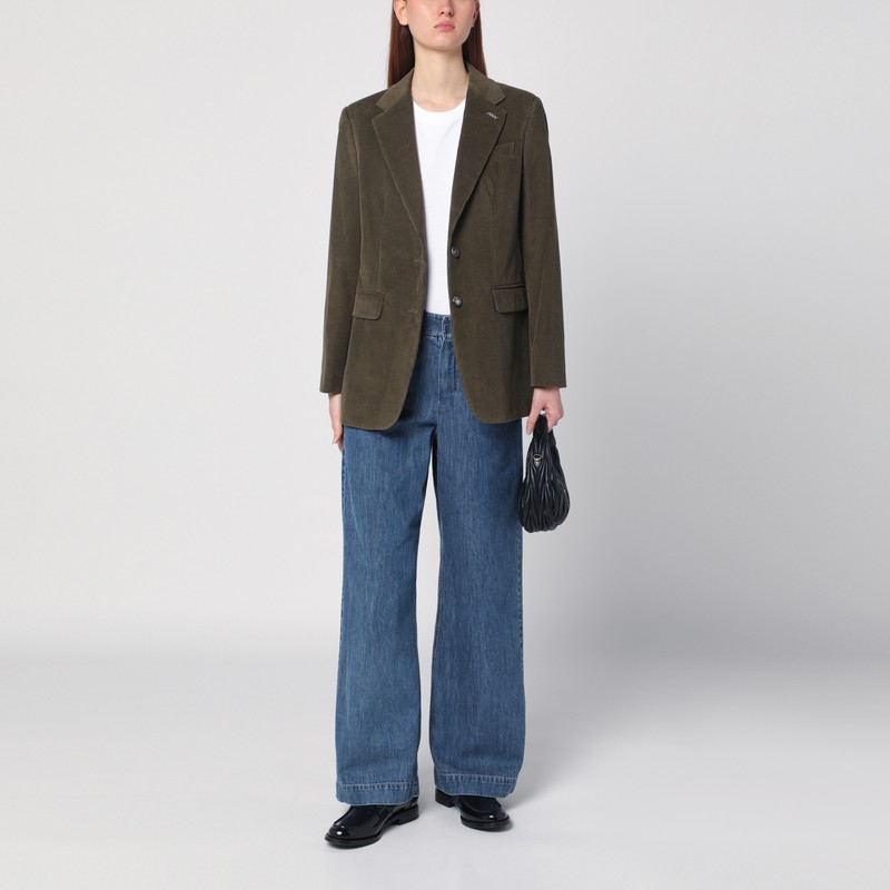 Max Mara Kuban Corduroy Single-breasted Jacket In Beige
