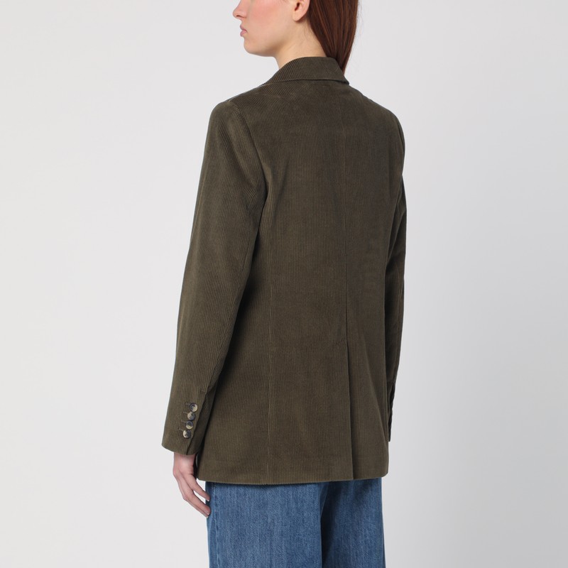 Max Mara Kuban Corduroy Single-breasted Jacket In Beige