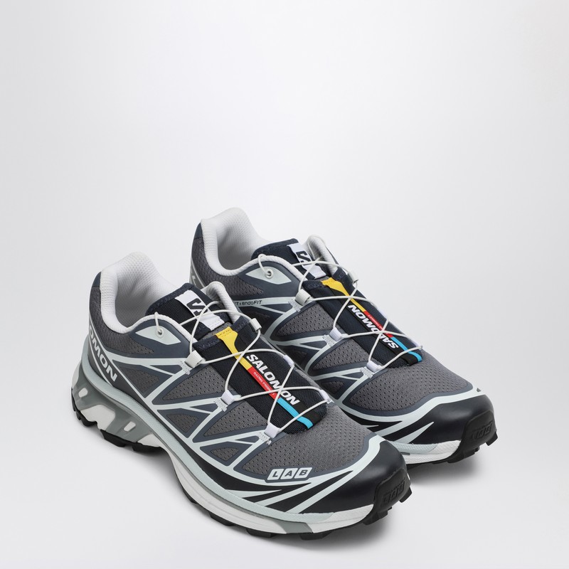 Salomon Xt-6 Grisaille Grey Mesh Sneakers In Multi